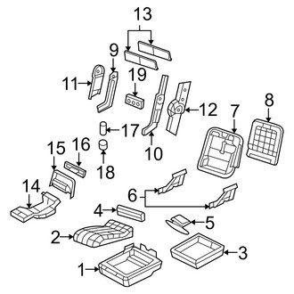Ram OE - Seats & Tracks - Front Seat Components (Split Bench, 20% Seat, With Lwr Storage), (1500)