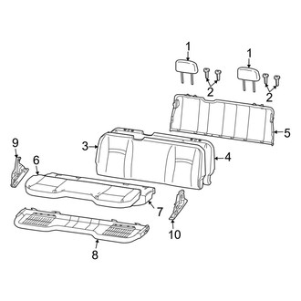 Ram OE - Seats & Tracks - Rear Seat Components (Bench Seat), (Big Horn / Express / Laramie / Outdoorsman / SLT / Sport / ST / Tradesman Quad Cab)