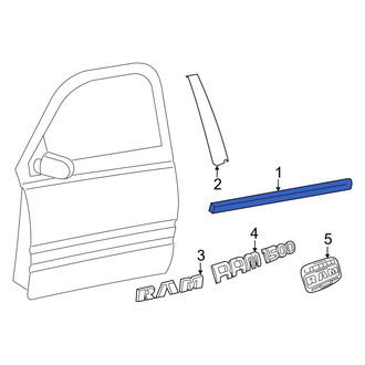 Ram OE - Rear Left Outer Door Window Belt Weatherstrip