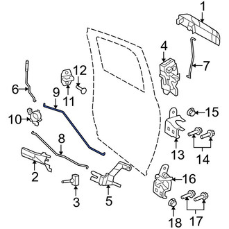 Ram OE - Rear Right Door Lock Operating Rod