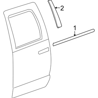 Ram OE - Rear Door - Exterior Trim (1500 Big Horn / Express / Laramie / Laramie Longhorn / Outdoorsman / SLT / Sport / ST / Tradesman Crew Cab)