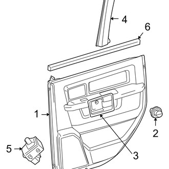 Ram OE - Rear Door - Interior Trim (1500 Big Horn / Express / Laramie / Laramie Longhorn / Outdoorsman / SLT / Sport / ST / Tradesman Crew Cab)
