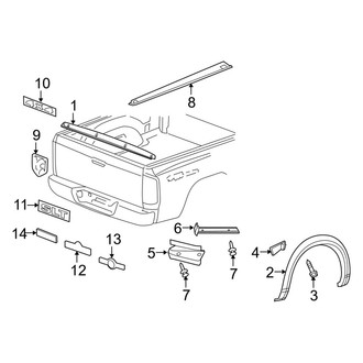 Ram OE - Pick Up Box - Exterior Trim (8' Bed), (1500)