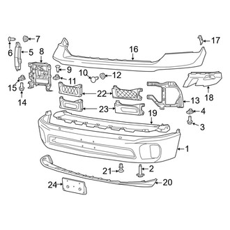 Ram OE - Front Bumper - Bumper & Components (2-Piece Bumper), (Big Horn / Express / HFE / Laramie / Laramie Longhorn / Limited / Lone Star / Outdoorsman / SLT / Special Service / Sport / Tradesman)