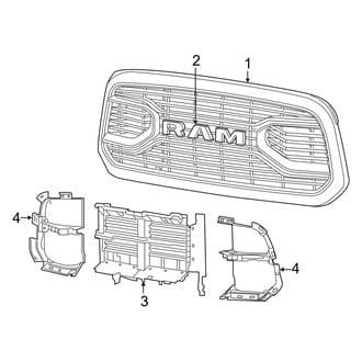 Ram OE - Grille & Components (Design: "Ram" Nameplate), (1500)