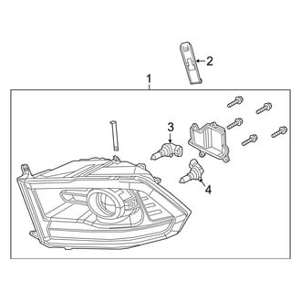 Ram OE - Front Lamps - Headlamp Components (Projector Beam), (1500)