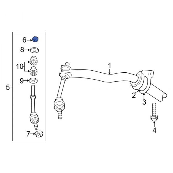 Suspension Stabilizer Bar Link Nut