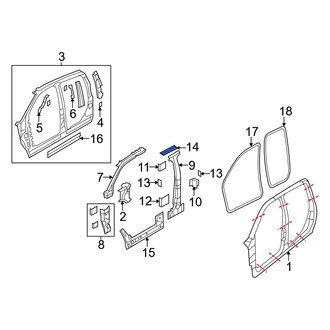 Ram OE - Left Roof Side Rail Reinforcement