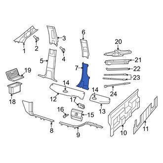 Ram OE - Rear Left Upper Body C-Pillar Trim Panel