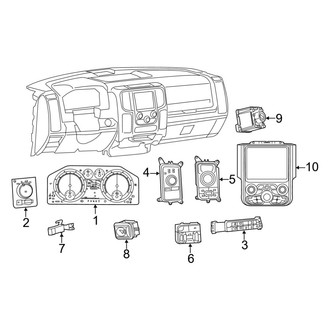 Ram OE - Instrument Panel - Cluster & Switches (1500 Big Horn / Express / HFE / Laramie / Laramie Longhorn / Limited / Lone Star / Outdoorsman / Rebel / SLT / Special Service / Sport / Tradesman)