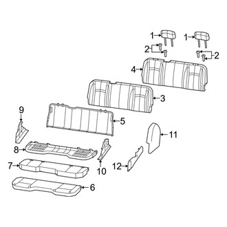 Ram OE - Seats & Tracks - Rear Seat Components (Bench Seat), (1500)