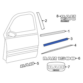 Ram OE - Front Right Door Molding