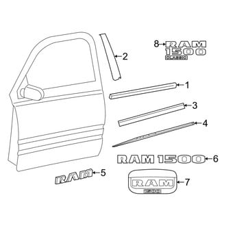Ram OE - Front Door - Exterior Trim (1500)