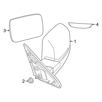 Ram OE - Front Door - Outside Mirrors (Power Mirrors, W/O Towing Mirrors), (1500)