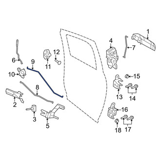 Ram OE - Rear Left Inner Door Lock Operating Rod