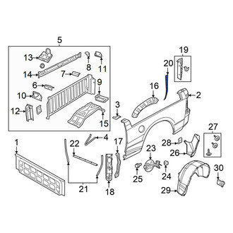 Ram OE - Rear Left Inner Truck Bed Panel Reinforcement