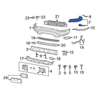 Ram OE - Front Left Upper Bumper Cover Spacer Panel