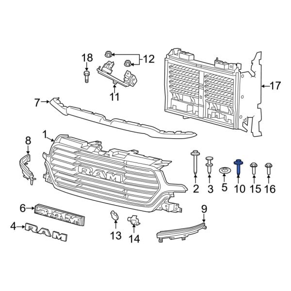 Grille Molding Bolt