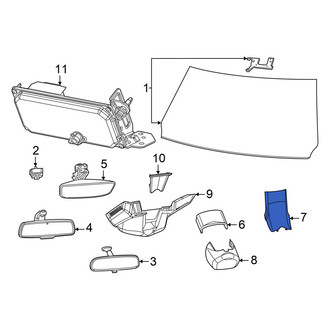 Ram OE - Front Upper Interior Rear View Mirror Cover