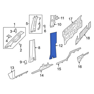 Ram OE - Left Upper Body C-Pillar Trim Panel