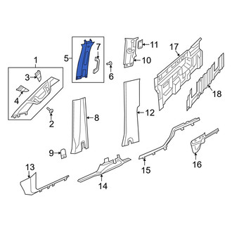 Ram OE - Left Lower Door Pillar Post Trim Set