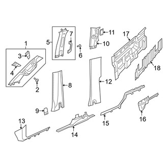 Ram OE - Cab - Interior Trim (Pillars & Floor), (Big Horn / HFE / Laramie / Lone Star / Rebel / Tradesman Quad Cab)