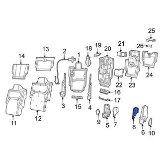 Ram OE - Front Center Left Seat Back Recliner Adjustment Mechanism Cover