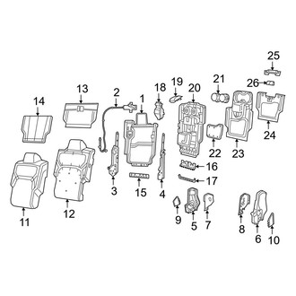 Ram OE - Seats & Tracks - Front Seat Components (Center Seat, Components Upper Components)