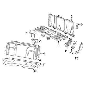 Ram OE - Seats & Tracks - Rear Seat Components (Bench Seat), (Big Horn / Laramie / Limited / Lone Star / Rebel / Tradesman Crew Cab)