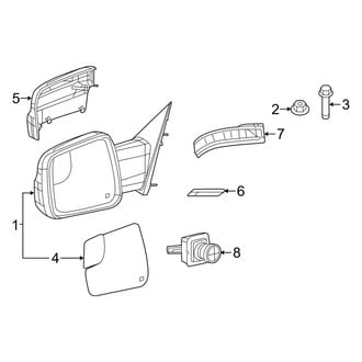 Ram OE - Front Door - Outside Mirrors (With Blind Spot, W/O Towing Mirrors)