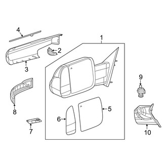 Ram OE - Front Door - Outside Mirrors (With Towing Mirrors)
