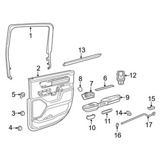 Ram OE - Rear Door - Interior Trim (Big Horn / HFE / Laramie / Lone Star / Rebel / Tradesman Quad Cab)