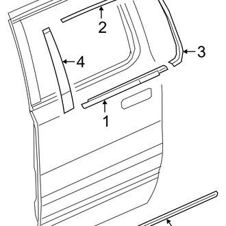 Ram OE - Rear Door - Exterior Trim (Big Horn / Laramie / Laramie Longhorn / Limited / Lone Star / Rebel / Special Service / Tradesman Crew Cab)