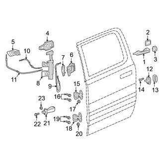 Ram OE - Rear Door - Lock & Hardware (Big Horn / Laramie / Laramie Longhorn / Limited / Lone Star / Rebel / Special Service / Tradesman Crew Cab)