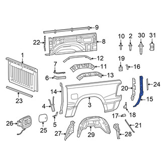 Ram OE - Rear Right Rearward Truck Bed Panel Reinforcement