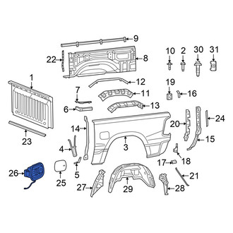 Ram OE - Rear Fuel Filler Housing