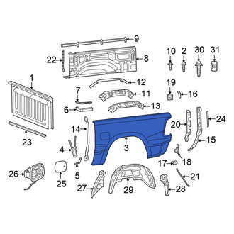 Ram OE - Rear Left Inner Truck Bed Panel