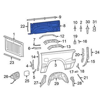 Ram OE - Rear Right Inner Truck Bed Panel