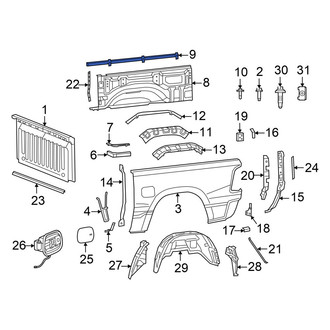 Ram OE - Rear Left Truck Bed Side Rail