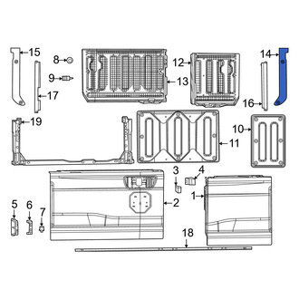 Ram OE - Rear Right Outer Tailgate Trim Cover