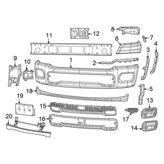 Ram OE - Front Bumper - Bumper & Components (Big Horn / Laramie / Limited / Limited Longhorn / Lone Star / Tradesman / Tradesman HFE / Warlock)