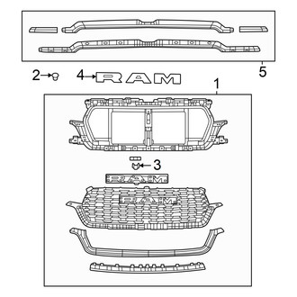 Ram OE - Grille & Components (Tungsten)