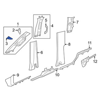 Ram OE - Right Upper Body A-Pillar Trim Panel Cap