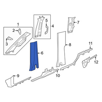 Ram OE - Left Lower Door Pillar Post Trim Set