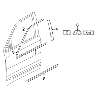 Ram OE - Front Door - Exterior Trim