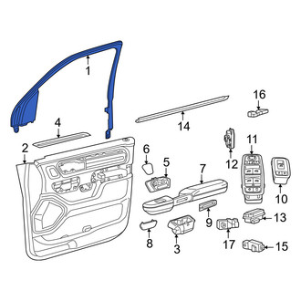 Ram OE - Front Left Door Window Molding