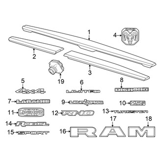 Ram OE - Tail Gate - Exterior Trim