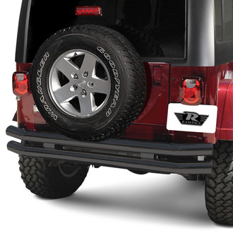 Rampage® - Double Full Width Black Front or Rear Tubular Bumper