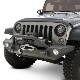 Rampage® - Rock Rage Full Width Black Front Winch HD Bumper