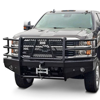 Ranch Hand® - Sport Series Full Width Black Powder Coated Front Winch HD Bumper with Full Grille Guard